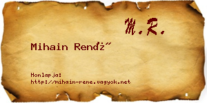Mihain René névjegykártya